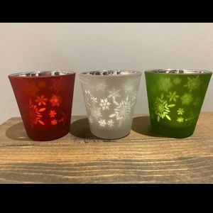 Party Lite 3 Piece Set of Tealight/Votive Holders